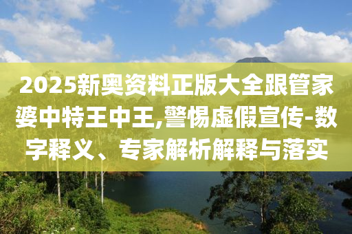 2025新奧資料正版大全跟管家婆中特王中王,警惕虛假宣傳-數(shù)字釋義、專(zhuān)家解析解釋與落實(shí)